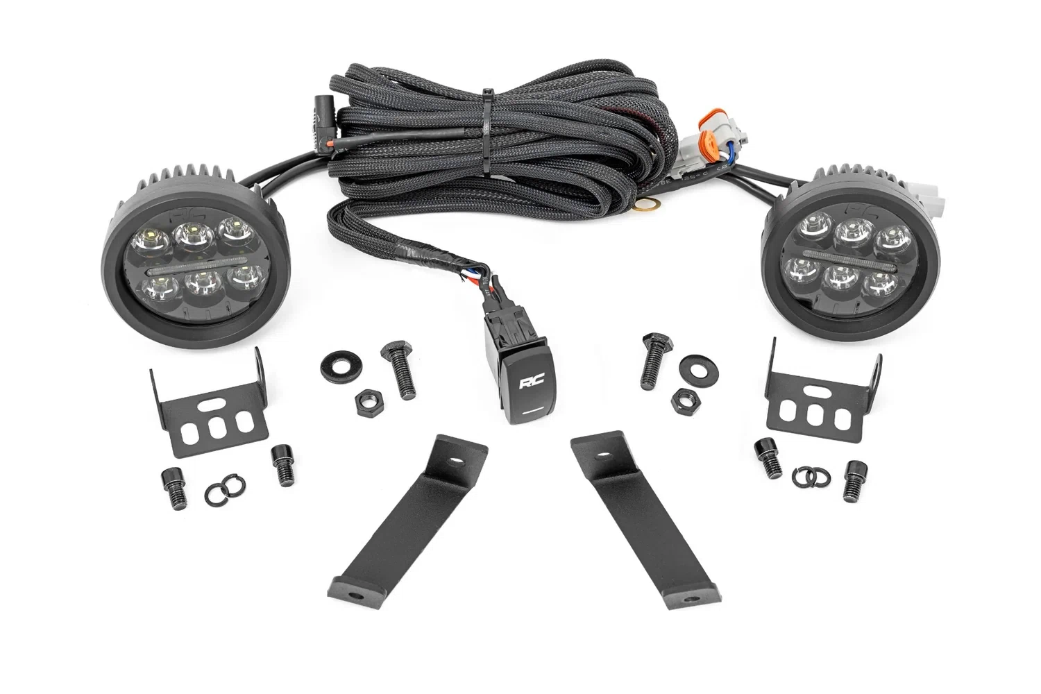 Fits Jeep Cherokee KL(14-21) LED Light Ditch Mount Black Series Round 3.5_ 70083